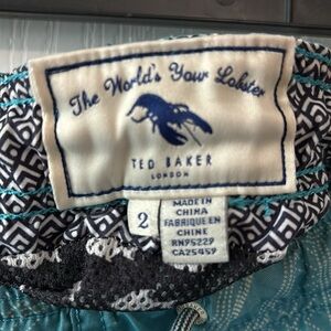 TED BAKER Blue and White Size 2/small. Mens Swim Trunks Shorts. Mesh lining.